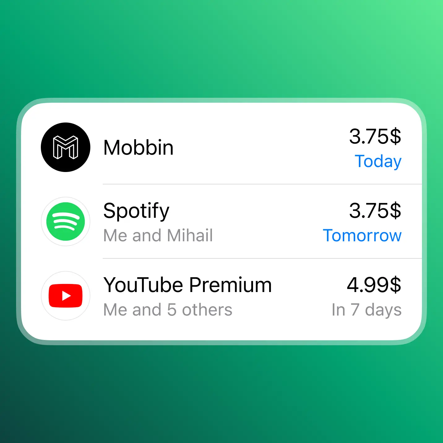 Subscription Tracking
